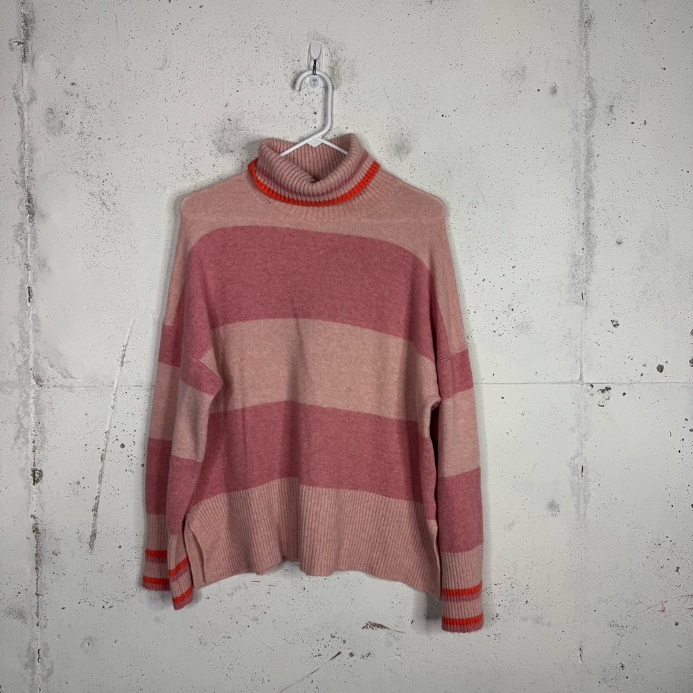 J.Crew Striped Turtleneck Super Soft Yarn Sweater Medium
